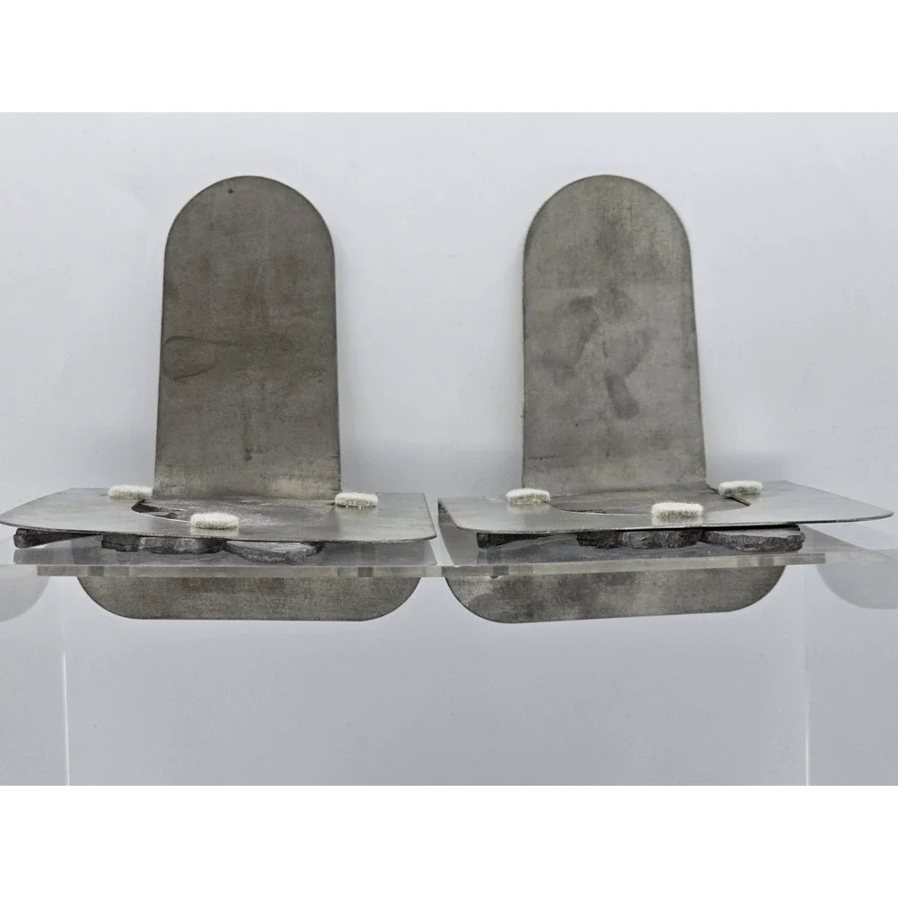 2 Lot Of VINTAGE Detailed Pewter Golf Bag & Clubs -‎ Bookends Silver Tone 6
